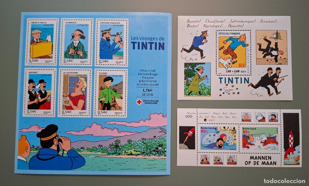 Sellos: LOTE DE 3 HOJAS BLOQUE SELLOS DE TINT&Iacute;N - 2 DE FRANCIA Y 1 DE PAISES BAJOS, NEDERLAND ..A3578