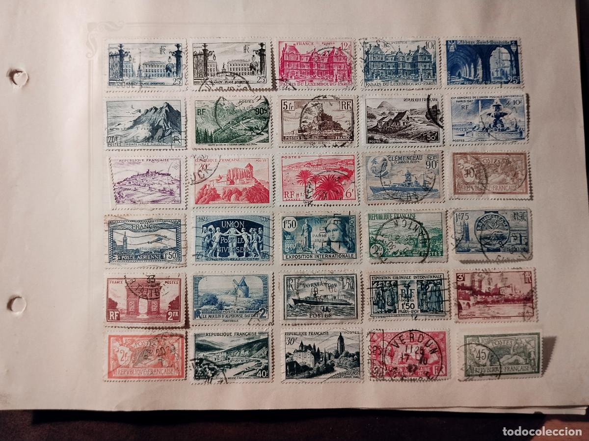 Sellos: Lote de sellos antiguos Francia usados 1930-1950 Monumentos Exposiciones Correo A&eacute;reo