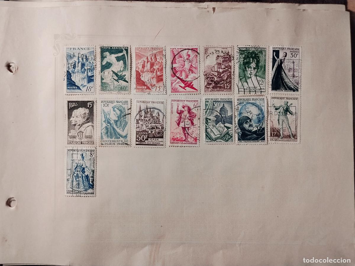 Sellos: Lote 15 sellos usados Francia a&ntilde;os 1940-1950 | Poste A&eacute;rienne, IV Rep&uacute;blica y conmemorativos