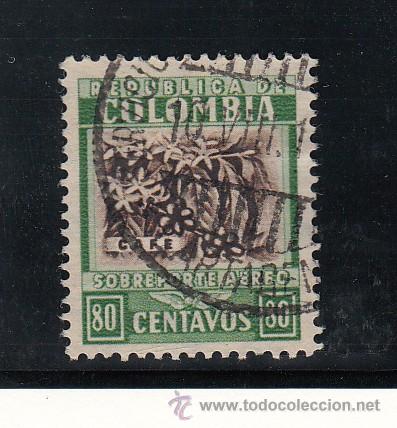 Sellos: colombia a  112 usada, cafe, - Foto 1