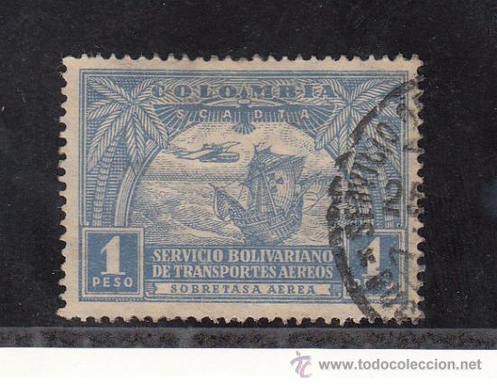 Sellos: colombia a  69 usada, barco, - Foto 1