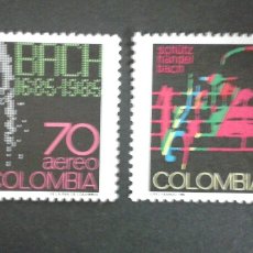 Sellos: SELLOS DE COLOMBIA. MÚSICA. BACH. YVERT A-754/5. SERIE COMPLETA NUEVA SIN CHARNELA.
