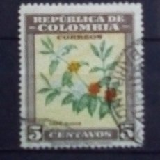 Sellos: COLOMBIA FLORA SELLO USADO. Lote 178339312