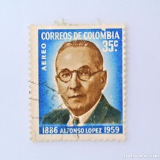 Sellos: SELLO POSTAL ANTIGUO COLOMBIA 1961 35 C ALFONSO LOPEZ PUMAREJO - CORREO AEREO
