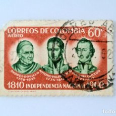 Sellos: SELLO POSTAL ANTIGUO COLOMBIA 1960 60 C 150 ANIVERSARIO DE INDEPENDENCIA - COERREO AEREO
