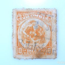 Sellos: SELLO POSTAL COLOMBIA 1938 10 C MINAS DE ORO