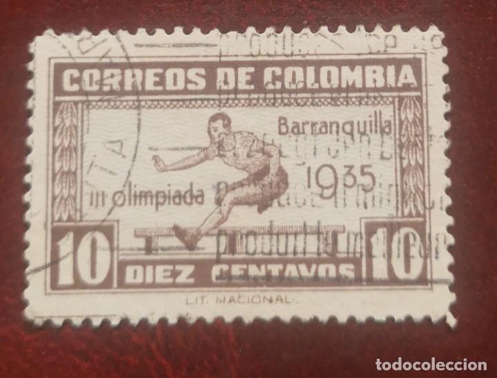 SELLO DE COLOMBIA 1935 - III JUEGOS OLIMPICOS CENTRO Y SUDAMERICANOS EN BARRANQUILLA (Sellos - Extranjero - América - Colombia)