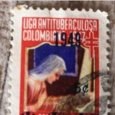 Sellos: VIÑETA COLOMBIA. LIGA ANTITUBERCULOSA. 1949. Lote 360553150