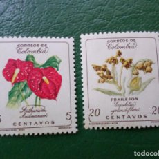 Sellos: .COLOMBIA, 1960, FLORES, YVERT 579/80. Lote 361555395