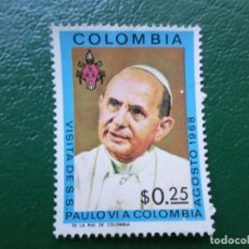 Sellos: .COLOMBIA, 1968, VISITA DEL PAPA PABLO VI, YVERT 642. Lote 361555610