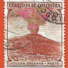 Sellos: COLOMBIA. 1954. VOLCAN GALERAS - PASTO. Lote 389251649