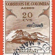 Sellos: COLOMBIA. 1959. VOLCAN NEVADO DEL RUIZ. MANIZALES. Lote 389254939