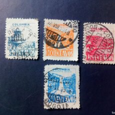 Sellos: COLOMBIA 1945, MONUMENTOS, AÉREO 141 Y SS. Lote 399507544