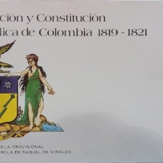 Sellos: O) 1989 COLOMBIA, SIMON BOLIVAR, INSTALLATION OF THE CONGRESS OF THE REPUBLIC, PROVISIONAL SHIELD OF. Lote 401189674