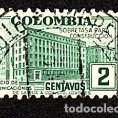 Sellos: COLOMBIA. SOBRE TASA. CONSTRUCCIÓN PALACIO COMUNICACIONES. 1945. YT-336. USADO SIN CHARNELA.. Lote 401800044
