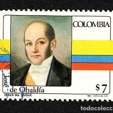 Sellos: COLOMBIA. PRESIDENTE JOSÉ OBALDÍA. 1982. YT-843. USADO SIN CHARNELA.. Lote 401952809