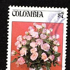 Sellos: COLOMBIA. COMPOSICIÓN FLORAL. 1982. YT-849. USADO CON CHARNELA.. Lote 401953484