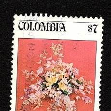Sellos: COLOMBIA. COMPOSICIÓN FLORAL. 1982. YT-852. USADO CON CHARNELA.. Lote 401954659