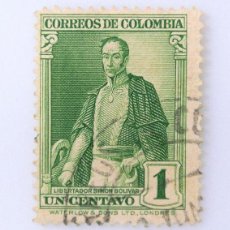 Sellos: SELLO POSTAL COLOMBIA 1937 1 C LIBERTADOR SIMON BOLIVAR