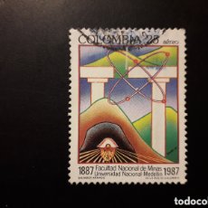 Sellos: COLOMBIA YVERT A-765 SERIE COMPLETA USADA 1987 FACULTAD NACIONAL DE MINAS, PEDIDO MÍNIMO 3€