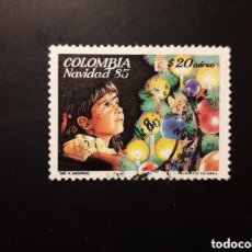 Sellos: COLOMBIA YVERT A-744 SERIE COMPLETA USADA 1985 NAVIDAD, NIÑA Y ÁRBOL PEDIDO MÍNIMO 3€