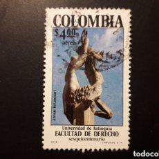 Sellos: COLOMBIA YVERT A-621 SERIE COMPLETA USADA 1978 FACULTAD DE DERECHO, ESCULTURA PEDIDO MÍNIMO 3€