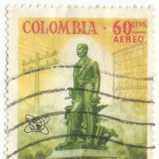 Sellos: ❤️ SELLO DE COLOMBIA: MONUMENTO A MANUEL MURILLO TORO, 1965, MONUMENTOS, 60 CENTAVO COLOMBIANO ❤️