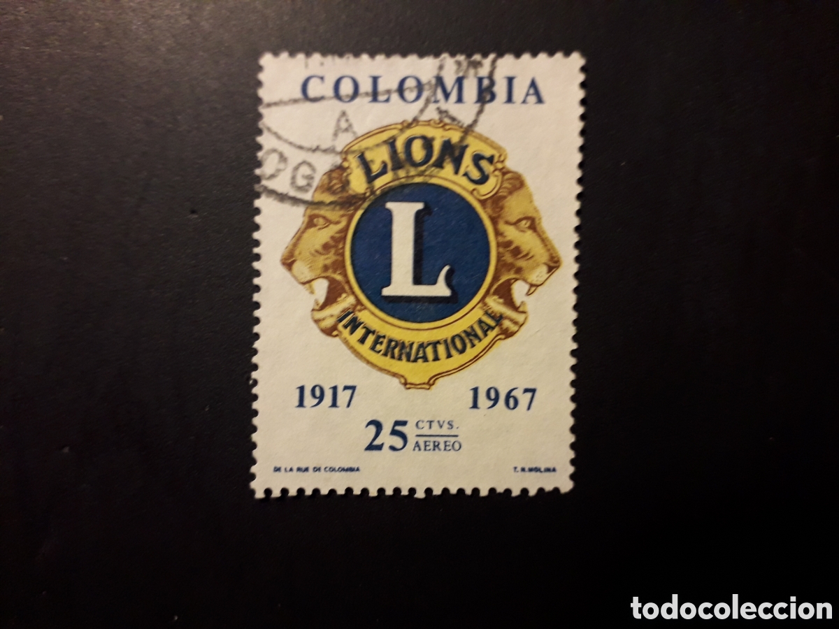 Selos: COLOMBIA YVERT A-473 SERIE COMPLETA USADA 1967 LIONS INTERNATIONAL PEDIDO MÍNIMO 3€