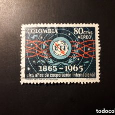 Sellos: COLOMBIA YVERT A-447 SERIE COMPLETA USADA 1965 UIT, TELECOMUNICIONES PEDIDO MÍNIMO 3€