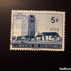 Sellos: COLOMBIA YVERT 505 SERIE COMPLETA USADA 1955 HOTEL TEQUENDAMA, IGLESIA DE SAN DIEGO PEDIDO MÍNIMO 3€