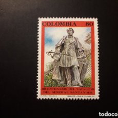 Sellos: COLOMBIA YVERT 978 SERIE COMPLETA USADA 1992 GENERAL SANTANDER PEDIDO MÍNIMO 3€