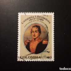 Sellos: COLOMBIA YVERT 935 SELLO SUELTO USADO 1989 GENERAL SANTANDER PEDIDO MÍNIMO 3€