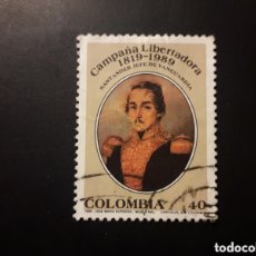Sellos: COLOMBIA YVERT 935 SELLO SUELTO USADO 1989 GENERAL SANTANDER PEDIDO MÍNIMO 3€