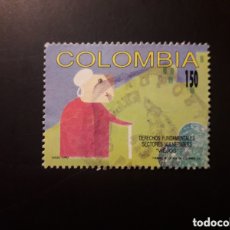 Sellos: COLOMBIA YVERT 1001 SELLOS SUELTOS USADO 1993 DERECHOS, PERSONAS MAYORES PEDIDO MÍNIMO 3€