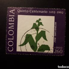 Sellos: COLOMBIA YVERT A-856 SELLO SUELTO USADO 1992 PINTURAS DESCUBRIMIENTO AMÉRICA PEDIDO MÍNIMO 3€