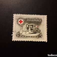 Sellos: COLOMBIA YVERT BE-8 SERIE COMPLETA USADA 1956 CRUZ ROJA ENFERMERAS AMBULANCIA PEDIDO MÍNIMO 3€