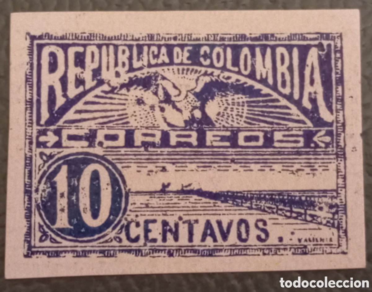 Sellos: Colombia 1902 - 10c Savanilla Station - Scott #197 - MH