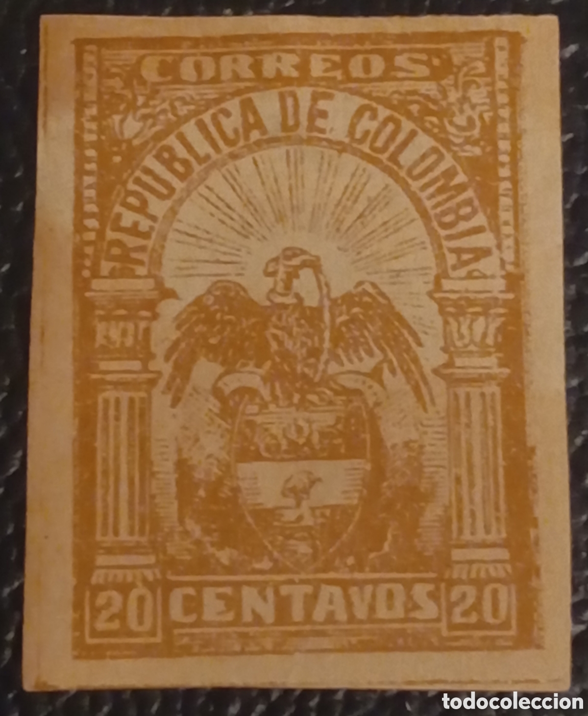 Sellos: Colombia 1902 - Escudo de Armas 20c (L.T. #156e / Scott #270) MNH Sin Dentar&rdquo;