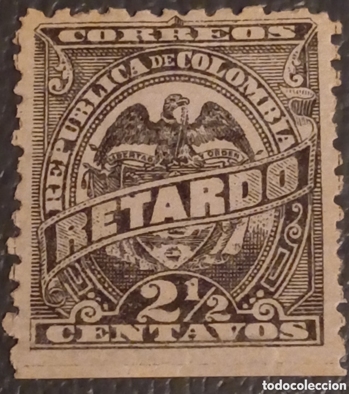 Sellos: Colombia 1886 - Sello de Retardo 2&frac12;c Negro - Cat&aacute;logo Michel Nr. CO 95