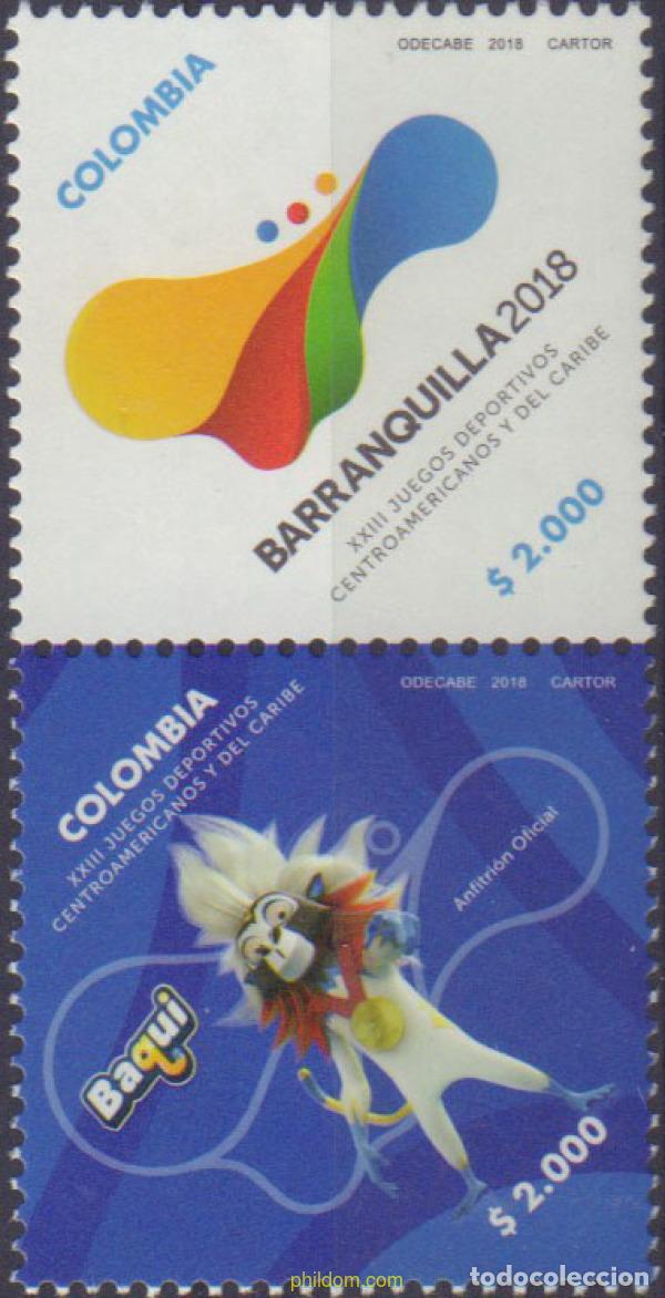 Sellos: 592649 MNH COLOMBIA 2018 XXIII JUEGOS CENTROAMERICANOS Y CARIBE - BARRANQUILLA 2018