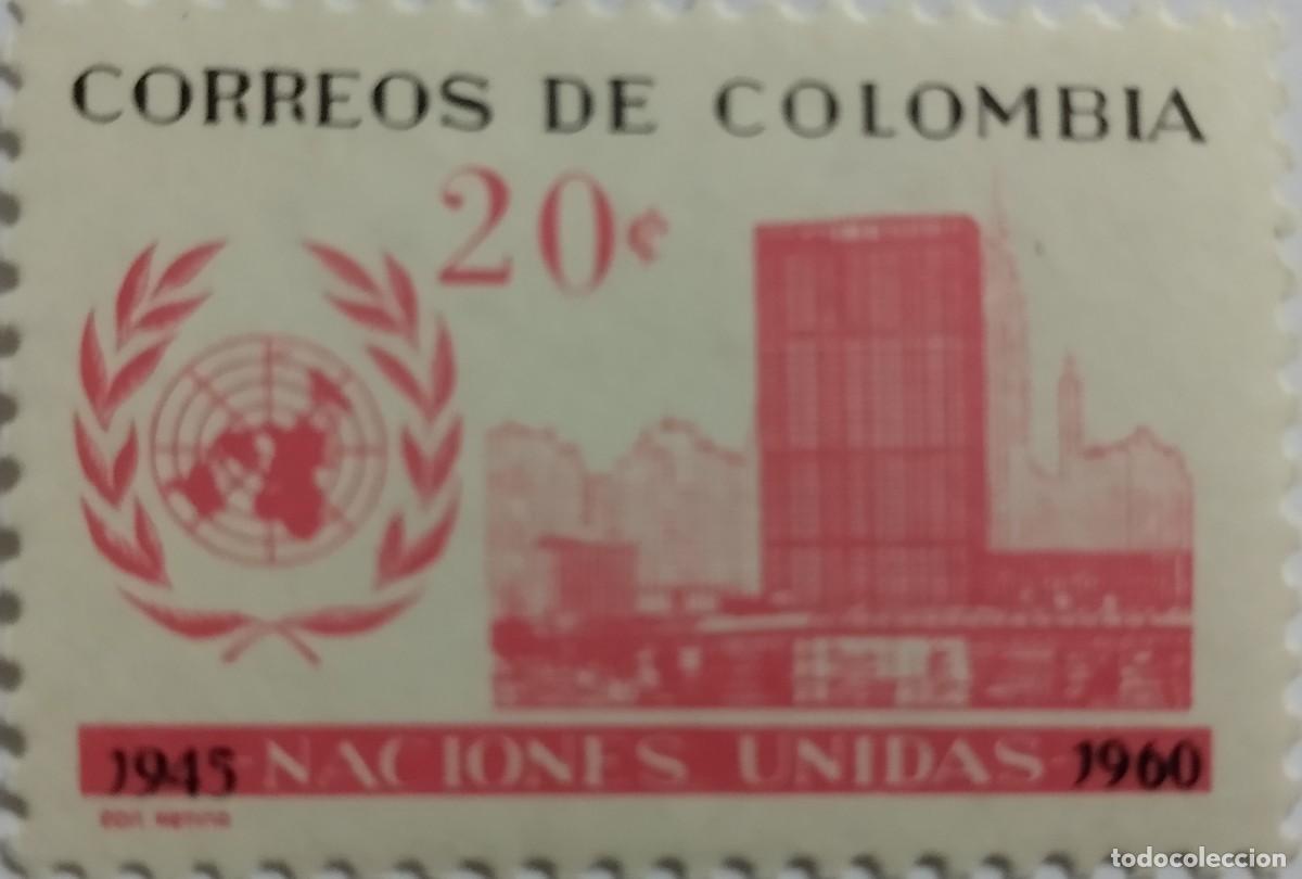 Sellos: SELLOS COLOMBIA, A&Ntilde;O 1960, SERIE COMPLETA**MNH, QUINCE ANIVERSARIO DE LA CARTA DE NACIONES UNIDAS.