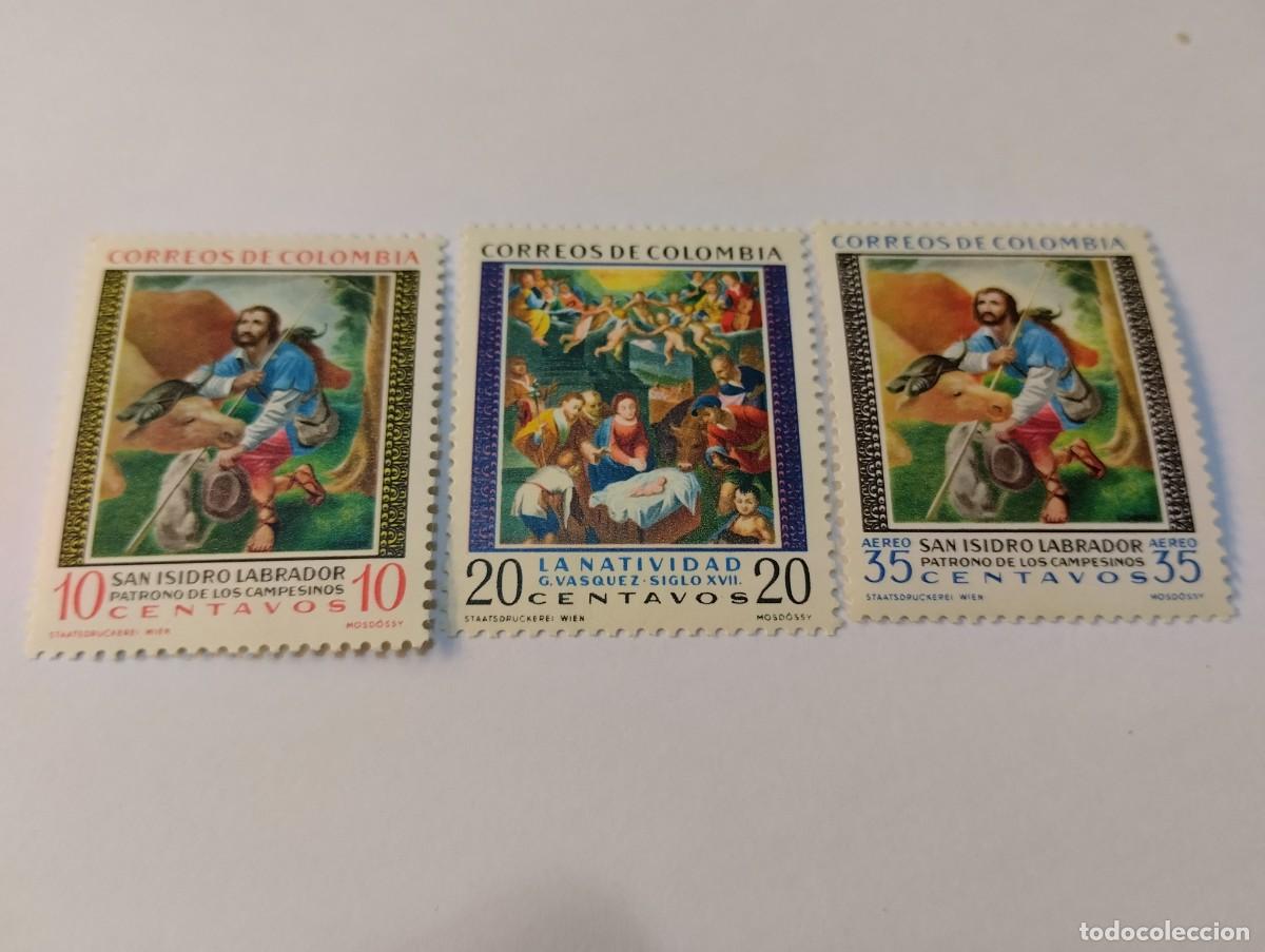 Sellos: SELLOS COLOMBIA SAN ISIDRO LABRADOR Y NATIVIDAD, A&Ntilde;O 1960**MNH