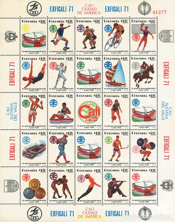 Sellos: 177436 MNH COLOMBIA 1971 6 JUEGOS DEPORTIVOS PANAMERICANOS.