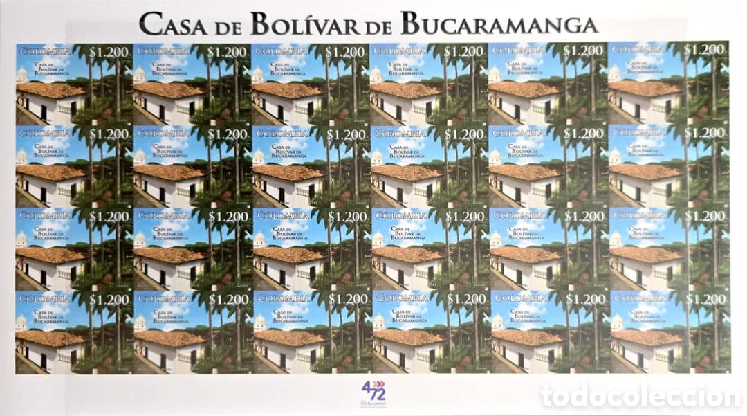 Sellos: CA)Colombia &middot; 2011 &middot; Casa de Bol&iacute;var Bucaramanga &middot; Commemorative sheet issued by Colombia featuring