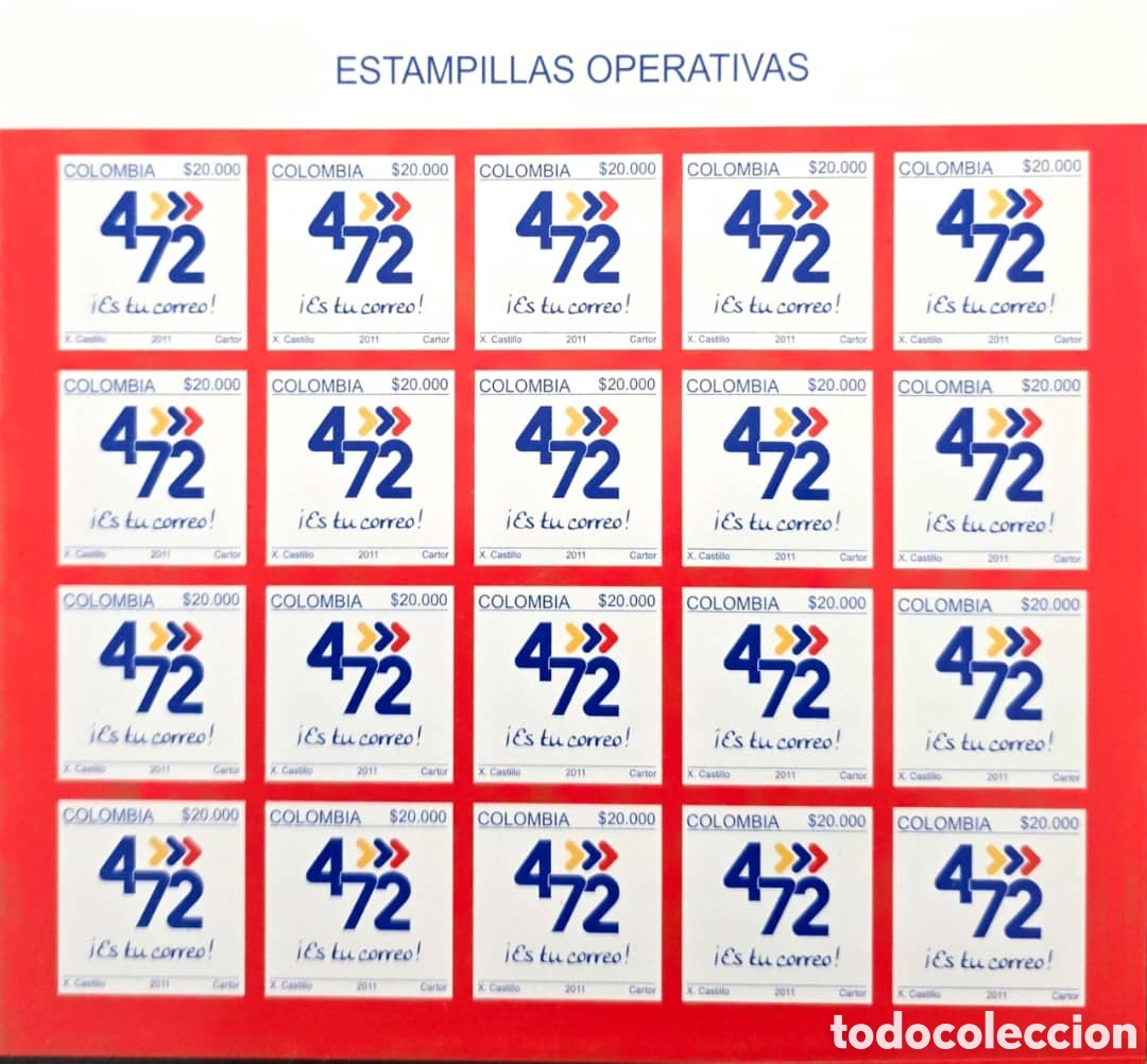 Sellos: CA)Colombia &middot; 2011 &middot; Postal Service Operational Stamps &middot; Commemorative sheet issued by Colombia titl