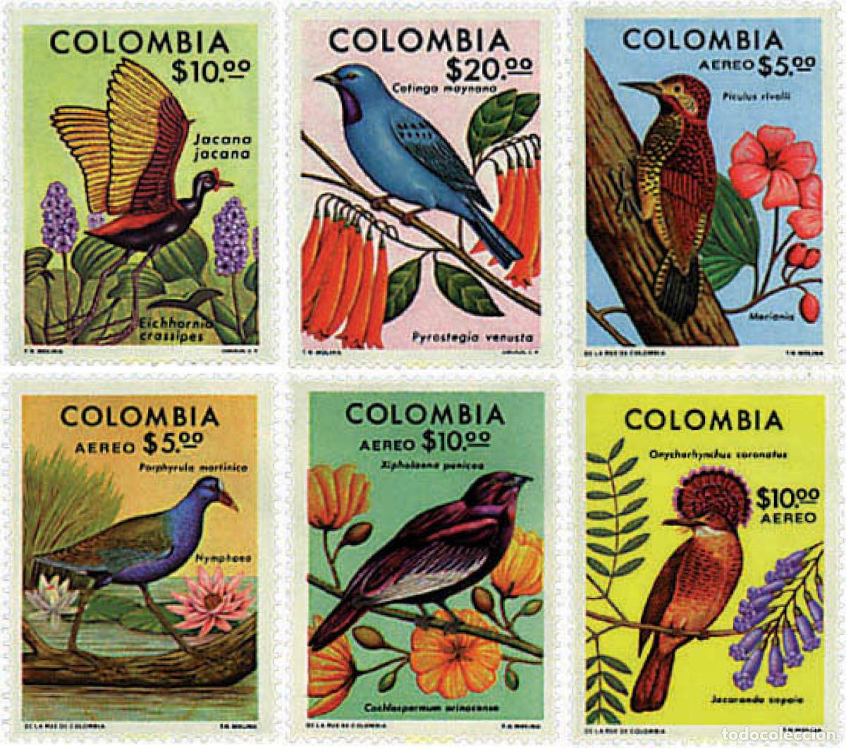 Sellos: 82581 MNH COLOMBIA 1977 FAUNA Y FLORA