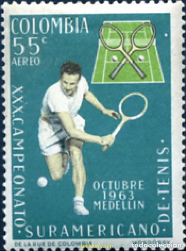 Stamps: 47986 MNH COLOMBIA 1963 30 CAMPEONATOS SUDAMERICANOS DE TENIS EN MEDELLIN.