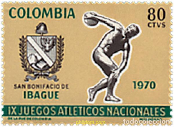 Sellos: 27068 MNH COLOMBIA 1970 9 JUEGOS ATLETICOS NACIONALES EN IBAGUE