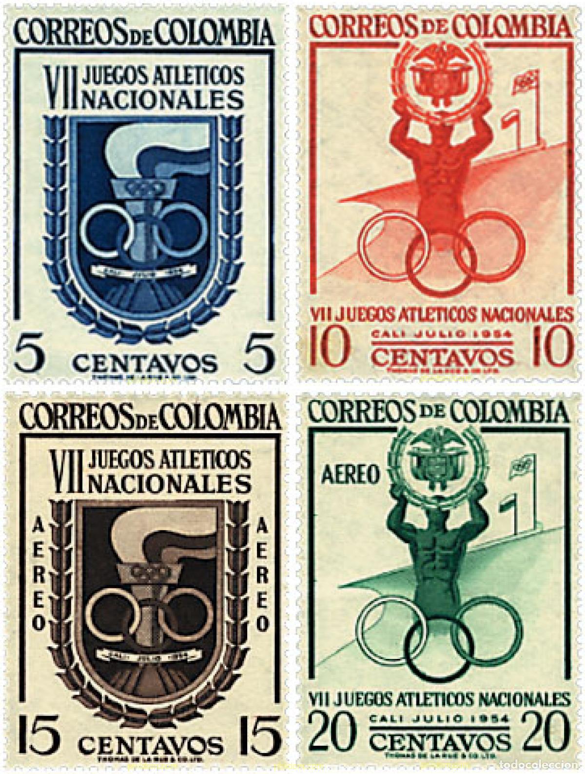 Sellos: 27064 MNH COLOMBIA 1954 7 JUEGOS ATLETICOS NACIONALES EN CALI