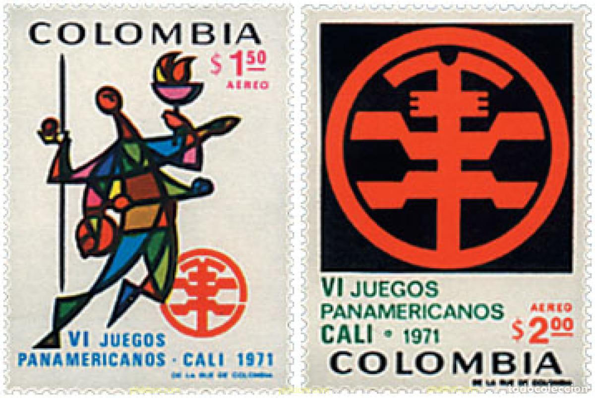 Sellos: 281236 HINGED COLOMBIA 1971 6 JUEGOS DEPORTIVOS PANAMERICANOS.